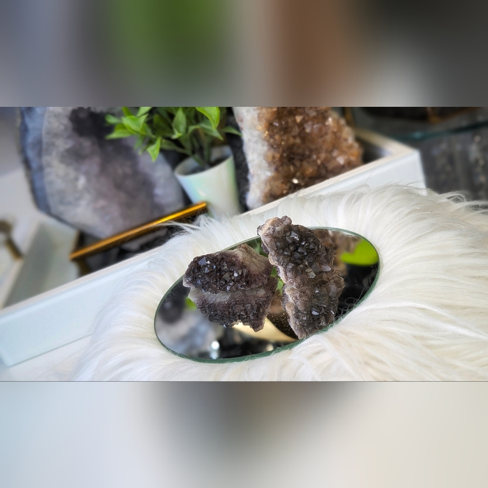 Thunder Bay Smokey Amethyst Crystal Clusters 2pcs